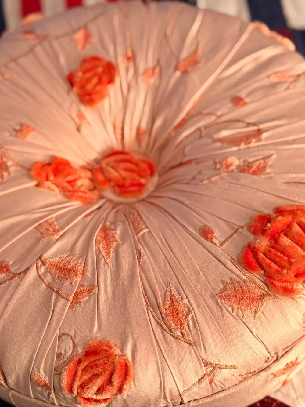 Nonnie Waller’s Peach Blossom Silk & Velvet Cushioned Hat Notion Box